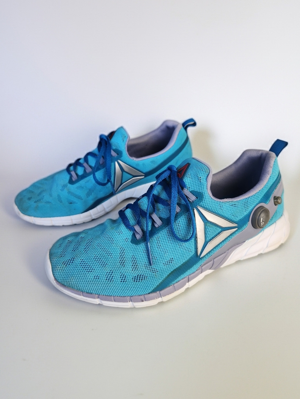 Reebok Zpump Women's Blue Mesh Lace Up Low Top Running Sneaker Shoes Size 8.5